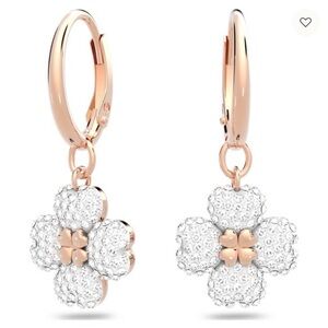 Latisha drop earringsFlower, White, Rose gold-tone plated from swarovski new #23